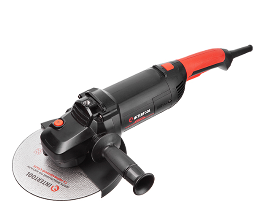 Шліфмашина кутова INTERTOOL WT-0228 , 2,4 кВт, 6300 об/хв, диск 230 мм, плавний пуск